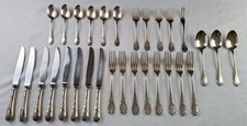 Christofle Marly 30 Pc Silverplate Flatware Set France Forks Spoons Knives picture