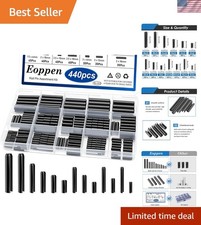 440Pcs Roll Pin Assortment Kit - Slotted Spring Pins Steel Split Expansion Pi... picture