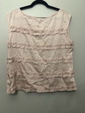 Talbots women's sleeveless top featuring tiered ruffle Pale Pink picture