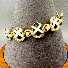 Vintage WWII Sweetheart Bracelet 113th Infantry Regiment Fidelis Et Fortis 6.25” picture