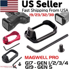 Anodized Aluminum Flared Magwell For Glock 19/17/22/24/31/34/35/37 Gen 1/2/3/4/5 picture