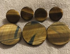 7 Vintage Tiger's Eye Buttons (Preowned) picture