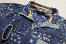 Patagonia Synchilla Pullover Mens Medium Blue Fleece Snap-T Geometric Print picture