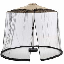 9ft Patio Umbrella Bug Screen w/Zipper Door and Polyester Netting(NET ONLY) picture