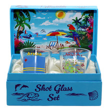 Aruba Caribbean Boxed Shot Glass Set (Set of 2) picture