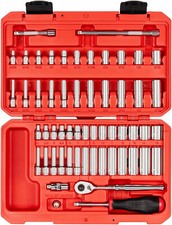 TEKTON SKT05304 1/4 Inch Drive 12-Point Socket and Ratchet Set, 56-Piece picture