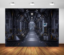 7x5ft Fabric Space Station Backdrop Spaceship Interior Spacecraft Background ... picture