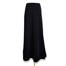 Chanel 25A Black and White Ecru Mixed Fiber Maxi Skirt picture