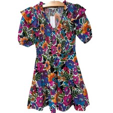 Baltic Born | Dress Kyrie Floral Bold Short Sleeve Pockets Smocked NWT- Small picture