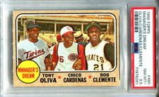 1968 Topps 480 MANAGER'S DREAM Oliva/Cardenas/Clemente PSA 8.5 NM-MT+ 9 HIGH END picture