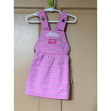 Vintage OshKosh Bgosh Pink Floral Lace Jumper Dress Kids 4T Made in USA 907-9028 picture