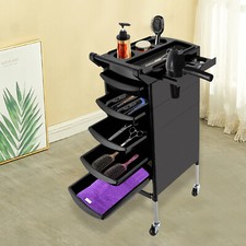 Beauty Salon Trolley Equipment Rolling Cart Tray Hair Styling Storage Station picture