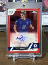 2022-23 Topps Chrome UEFA Women's Champions League - Millie Bright Red /5 Auto picture