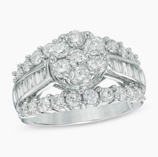 3CT T.W composite diamond engagement ring and 14k white gold picture