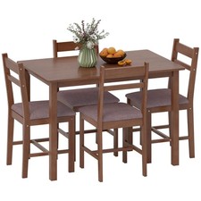 5-Piece Dining Table Set for 4, Kitchen Table and Chairs Light Brown picture
