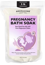 Aromasong Raw Dead Sea Salt Pregnancy Bath Soak 5 LB Lavender Magnesium Flakes picture