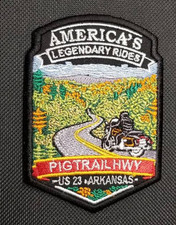 Pig Trail Hwy US 23 Arkansas Motorcycle Patch approx 2.75x3.75