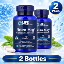 2 Pack Life Extension Neuro-Mag Magnesium L-Threonate 48mg 90 Veg Caps picture