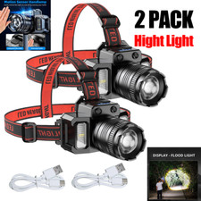 2x 9900000LM High Powered Rechargeable Sensor Headlamp Zoom Headlight Flashlight picture