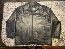 Leather Man Mens XL Black Leather Jacket 3 Pocket picture