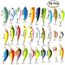 30PCS Kinds of Fishing Lures Crankbaits Hooks Minnow Baits Bass Tackle Crank Set picture