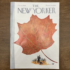 The New Yorker Magazine October 8 1966 COVER ONLY  Birnbaum Leaf Autumn Raking picture
