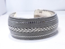 Jtv Sterling Silver 27.4MM Oxidized Braided Open Cuff 