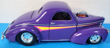 Road Legends 1:18 1941 Willys Hot Rod Diecast Model Car Purple Dragster picture