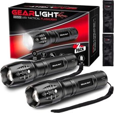 Gearlight S1000 LED Tactical Flashlight [2-PACK] - High Lumen, Zoomable, 5 Modes picture