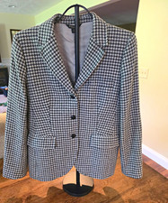 Brooks Brothers 346 Houndstooth Blazer Jacket w/ Elbow Patches Size 12 Classic picture