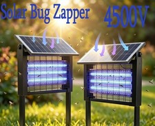Solar Bug Zapper Outdoor Mosquito Zapper Waterproof 4500V Electric Fly Zapper US picture