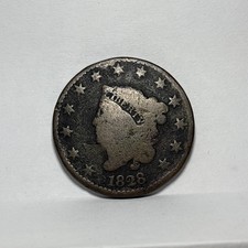 1828 U.S. Coronet Head Large Cent F SQ Base Two picture