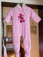 Disney Baby Minnie Mouse Pink Hooded Full Zip Lined Snowsuit 18-24M (N.W.O.T.) picture