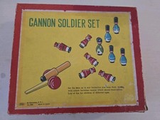 Vintage Shackman Wooden Cannon Soldier Set No 3608 Japan Skittles Game Complete picture