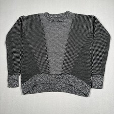 Lululemon Yogi Sweater Women’s 8 Black And White Merino Wool Birdseye Thumb Hole picture