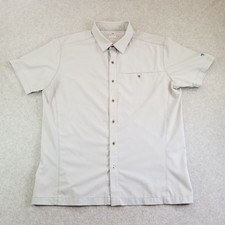 Kuhl Tufflex Shirt Mens Large Gray Short Sleeve Button Down Hike Travel Stretch picture