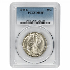 1944S Walking Liberty Half Dollar 50C PCGS MS 65 picture
