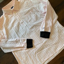 NOAH Shirt Mens XL Pink Stripe Long Sleeve Button Up Cotton Popover Casual picture