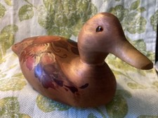 VTG Hand Painted Wooden Duck Decoy Folk Art hand painted picture