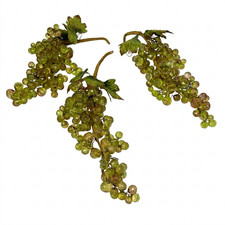 Vintage MCM Green Faceted Grape Clusters Set of 3 Mid Century Modern Decor picture