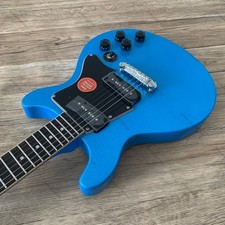 solid double cut electric guitar blue p90 pickups bone nut Rounded fret Edge picture
