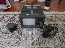 VINTAGE Multitech Deluxe 5 Inch B&W Portable CRT TV Retro Gaming Television picture