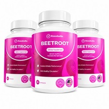 3 Bottles Rosabella Organic Beetroot 1300mg, Support Blood Flow & Heart Health picture