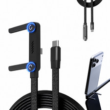 2-in-1 Invisible Holder Charger Cable–240W Fast Charging Cord with Phone Stand picture