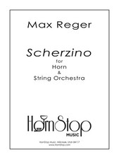 Max Reger Scherzino, sheet music, french horn, advanced, intermediate solo, picture