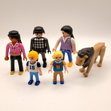PLAYMOBIL Mixed Lot 6- 3 adults, 2 children w/ Lion  picture