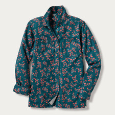 Duluth Women's Free Swingin' Flannel Shirt, Deep Lake Blue Floral picture