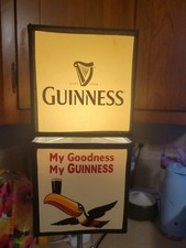 Vintage Guinness Beer Lamp 23” W/ Rotatable Double Box Shade ~ Tested Works picture