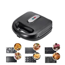 6in 1 Sandwich Maker Panini Press Waffle Iron Set w/6 Removable Non-Stick Plates picture