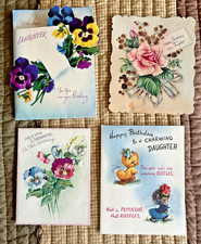 4 Vintage  1940s Daughter Birthday cards, Norcross, Gibson, RustCraft, Hallmark picture